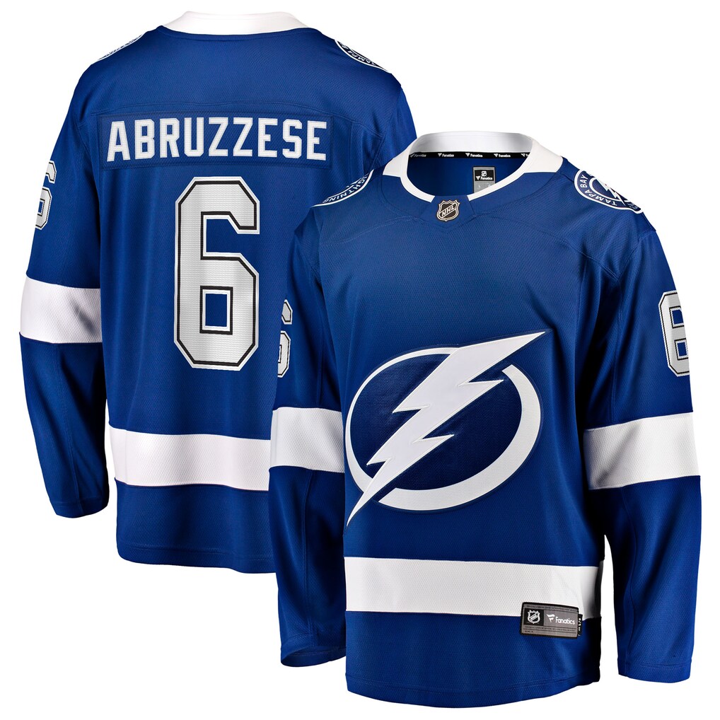 Men's Tampa Bay Lightning Nick Abruzzese Fanatics Blue Home Breakaway Jersey - SUjersey01