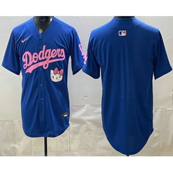 Men's Los Angeles Dodgers Blank Blue Hello Kitty 2025 World Series Champions Limited Jersey - Ujersey
