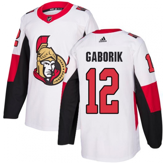 Youth Adidas Ottawa Senators #12 Marian Gaborik Authentic White Away NHL Jersey - Ujersey