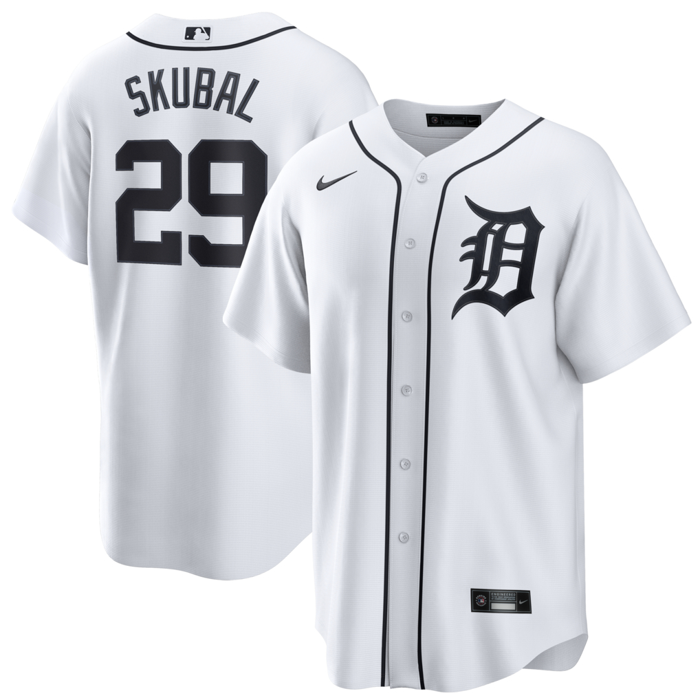 Men's  Detroit Tigers Tarik Skubal Nike White Home Replica Jersey - ujerseystore