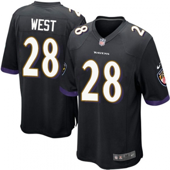 Men's Nike Baltimore Ravens #28 Terrance West Game Black Alternate NFL Jersey - Ujersey