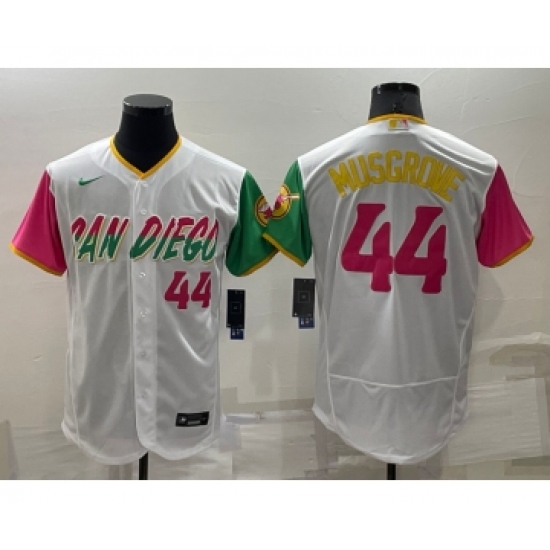 Men's San Diego Padres #44 Joe Musgrove White Number 2022 City Connect Flex Base Stitched Jersey - Ujersey