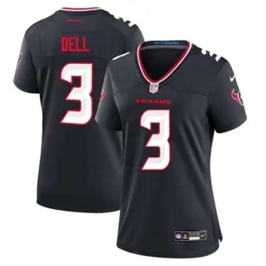 Women Houston Texans #3 Tank Dell Navy 2024 Alternate F U S E Vapor Stitched Football Jersey - Ujersey