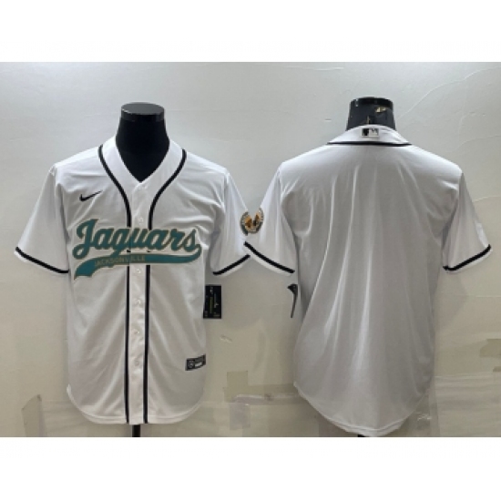 Men's Nike Jacksonville Jaguars Blank White Cool Base Stitched Baseball Jersey - Ujersey