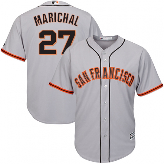 Youth Majestic San Francisco Giants #27 Juan Marichal Replica Grey Road Cool Base MLB Jersey - Ujersey