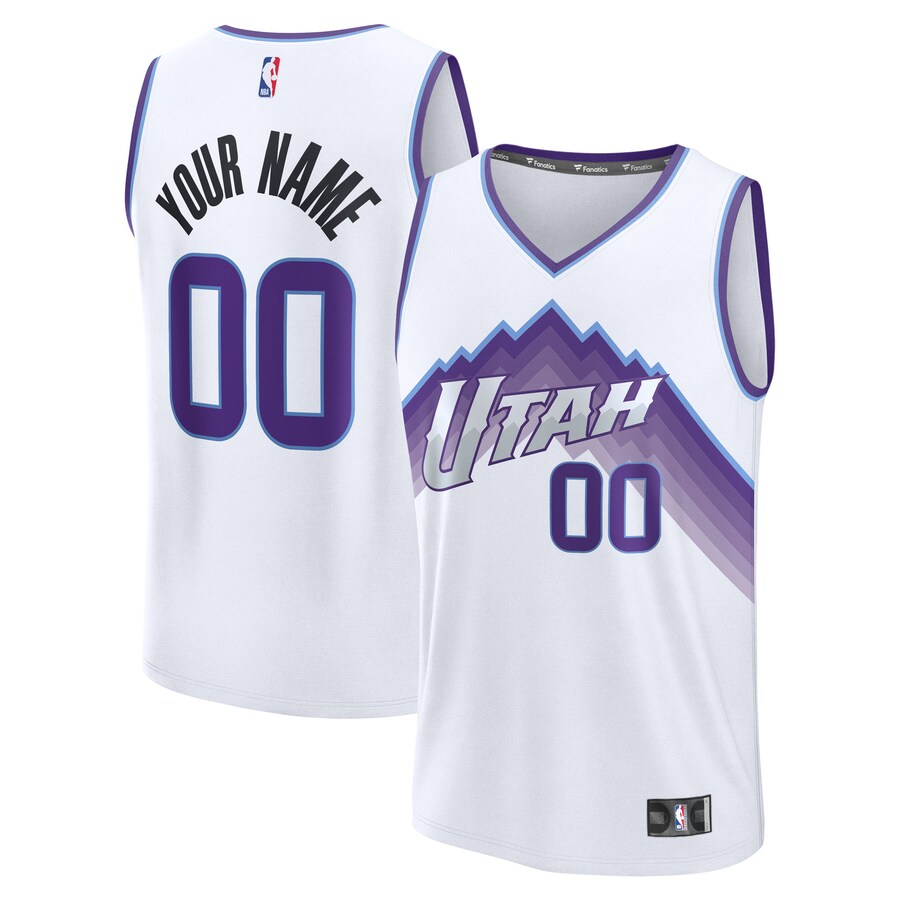 Men's Utah Jazz Fanatics White Fast Break Replica Custom Jersey - Association Edition - Ujersey