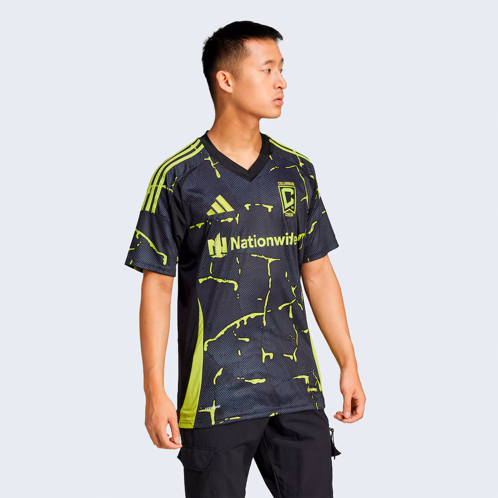 Men's Columbus Crew adidas Black 2025 The Goosebumps Kit Replica Jersey