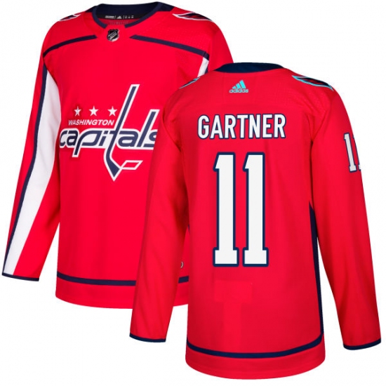 Men's Adidas Washington Capitals #11 Mike Gartner Authentic Red Home NHL Jersey - Ujersey