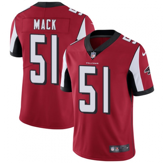 Men's Nike Atlanta Falcons #51 Alex Mack Red Team Color Vapor Untouchable Limited Player NFL Jersey - Ujersey