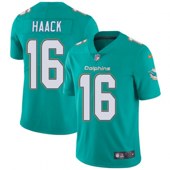 Youth Nike Miami Dolphins #16 Matt Haack Aqua Green Team Color Vapor Untouchable Elite Player NFL Jersey - Ujersey