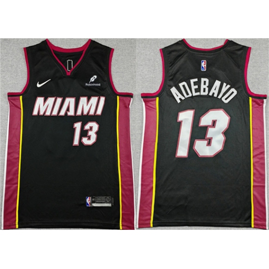 Men's Miami Heat #13 Bam Adebayo Black Icon Edition Stitched Basketball Jersey - Ujersey