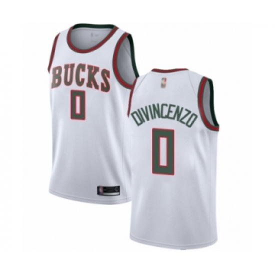 Men's Milwaukee Bucks #0 Donte DiVincenzo Authentic White Fashion Hardwood Classics Basketball Jersey - Ujersey