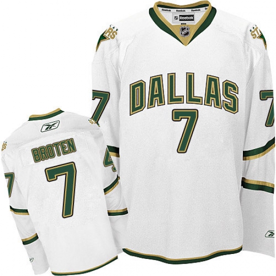 Men's Reebok Dallas Stars #7 Neal Broten Premier White Third NHL Jersey - Ujersey