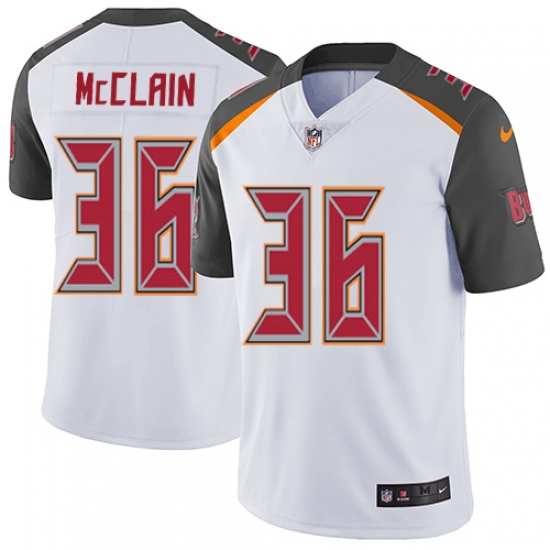 Men's Nike Tampa Bay Buccaneers #36 Robert McClain White Vapor Untouchable Limited Player NFL Jersey - Ujersey