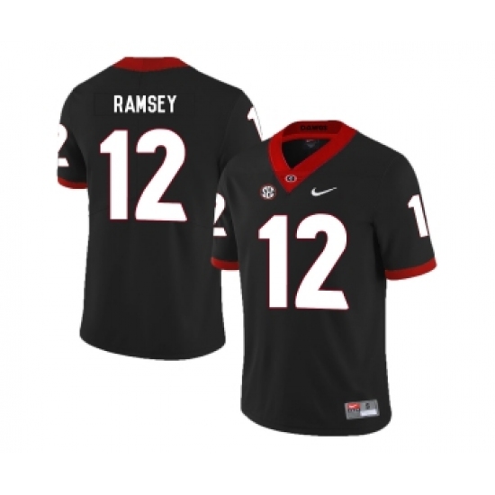 Georgia Bulldogs 12 Brice Ramsey Black Nike College Football Jersey - Ujersey