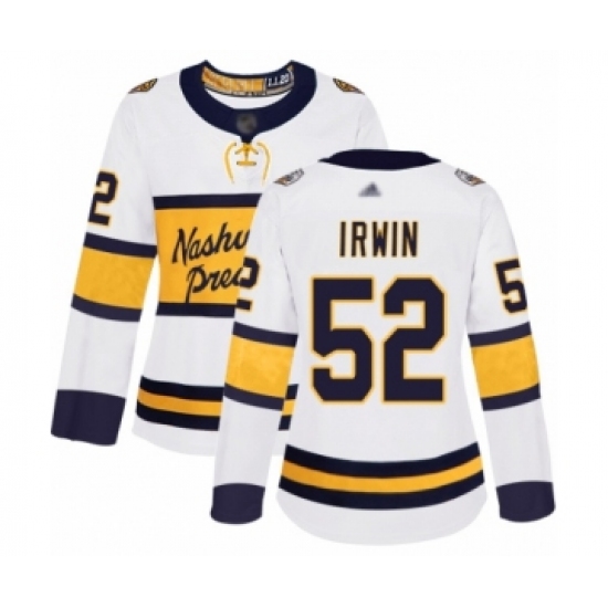 Women's Nashville Predators #52 Matt Irwin Authentic White 2020 Winter Classic Hockey Jersey - Ujersey