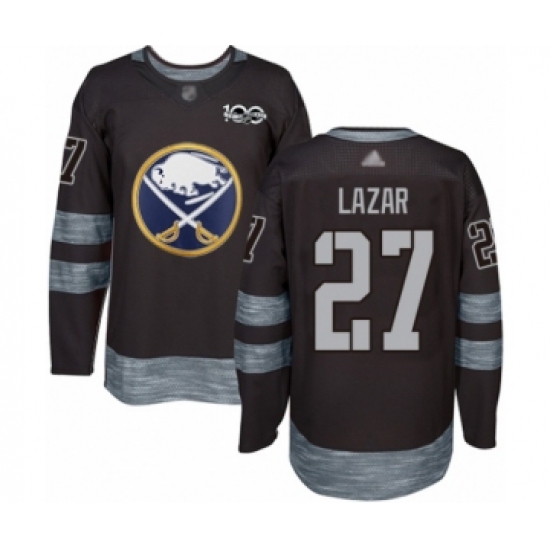 Men's Buffalo Sabres #27 Curtis Lazar Authentic Black 1917-2017 100th Anniversary Hockey Jersey - Ujersey