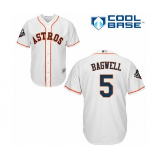 Youth Houston Astros #5 Jeff Bagwell Authentic White Home Cool Base 2019 World Series Bound Baseball Jersey - Ujersey