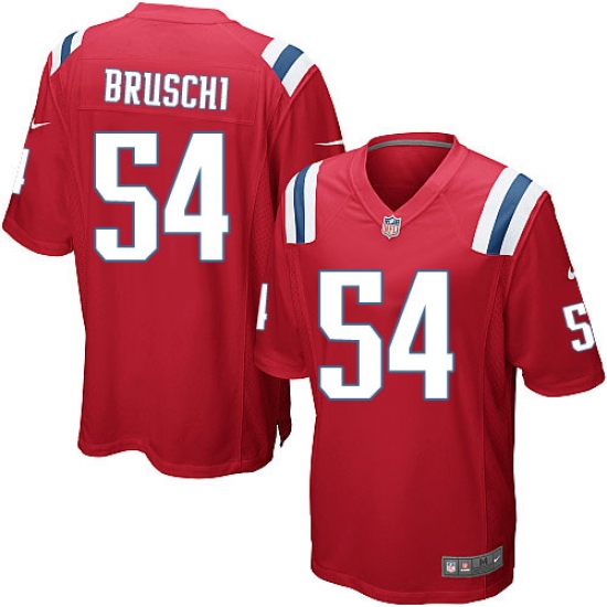 Men's Nike New England Patriots #54 Tedy Bruschi Game Red Alternate NFL Jersey - Ujersey