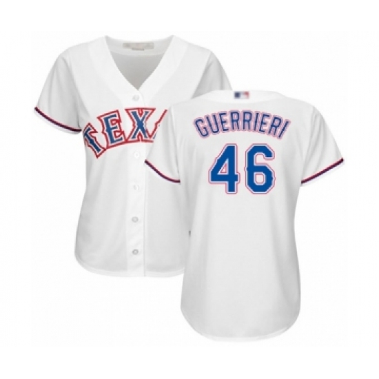 Women's Texas Rangers #46 Taylor Guerrieri Authentic White Home Cool Base Baseball Player Jersey - Ujersey