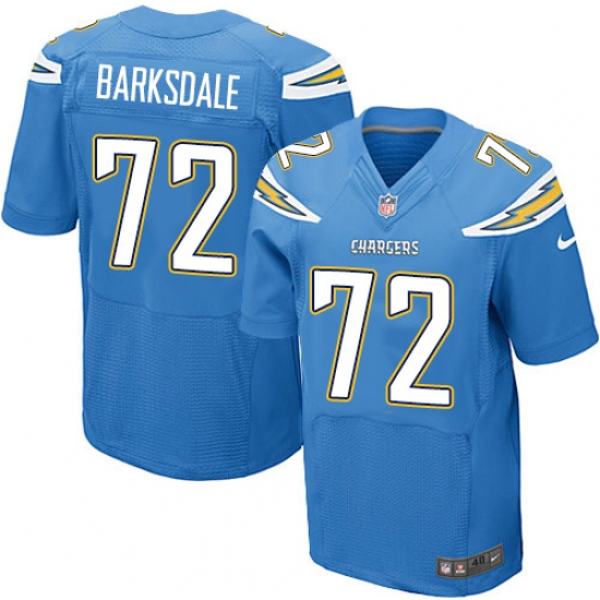 Men's Nike Los Angeles Chargers #72 Joe Barksdale Elite Electric Blue Alternate NFL Jersey - Ujersey