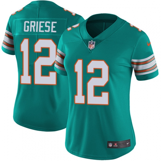 Women's Nike Miami Dolphins #12 Bob Griese Aqua Green Alternate Vapor Untouchable Limited Player NFL Jersey - Ujersey