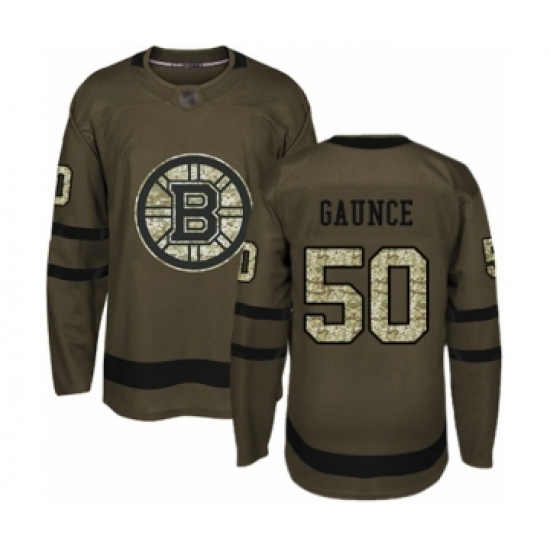 Men's Boston Bruins #50 Brendan Gaunce Authentic Green Salute to Service Hockey Jersey - Ujersey