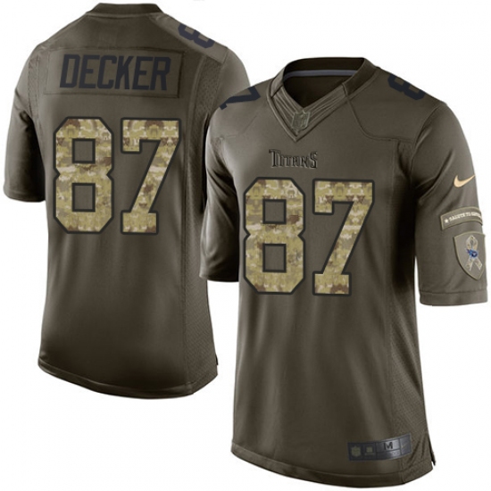 Men's Nike Tennessee Titans #87 Eric Decker Elite Green Salute to Service NFL Jersey - Ujersey
