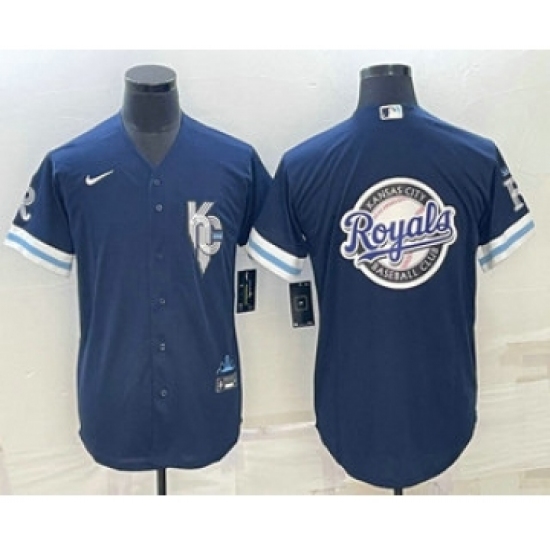 Men's Kansas City Royals Big Logo Black Gold Nike Cooperstown Legend V Neck Jersey - Ujersey