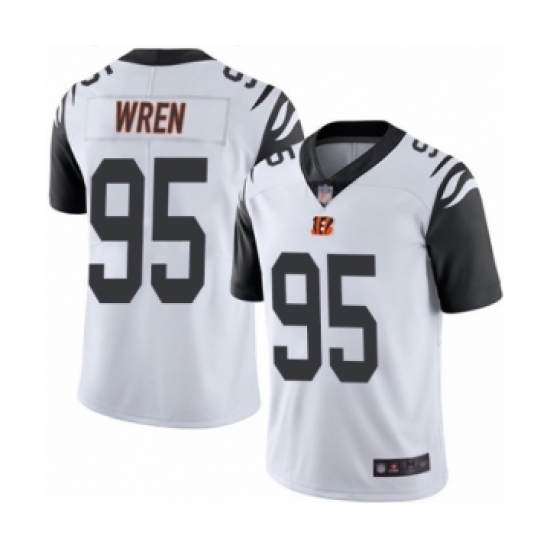 Men's Cincinnati Bengals #95 Renell Wren Limited White Rush Vapor Untouchable Football Jersey - Ujersey