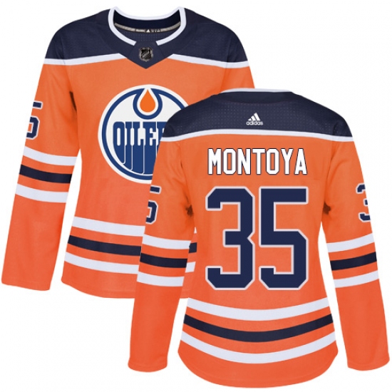 Women's Adidas Edmonton Oilers #35 Al Montoya Authentic Orange Home NHL Jersey - Ujersey