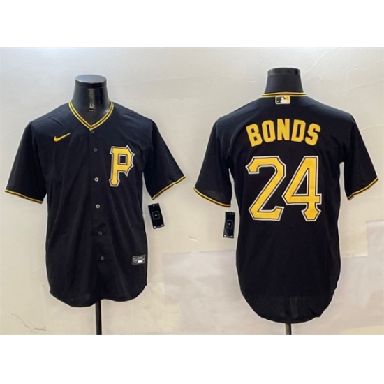 Men's Pittsburgh Pirates #24 Barry Bonds Black Cool Base Stitched Baseball Jersey - Ujersey