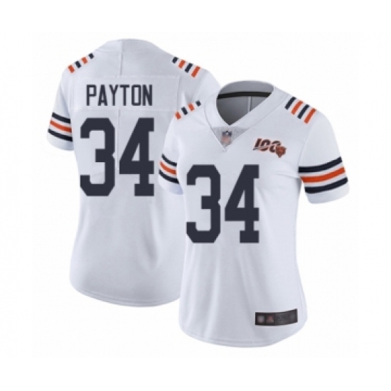 Women's Chicago Bears #34 Walter Payton White 100th Season Limited Football Jersey - Ujersey