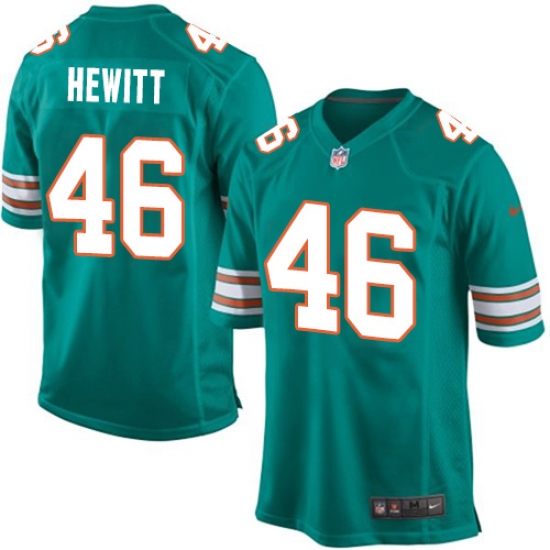 Men's Nike Miami Dolphins #46 Neville Hewitt Game Aqua Green Alternate NFL Jersey - Ujersey