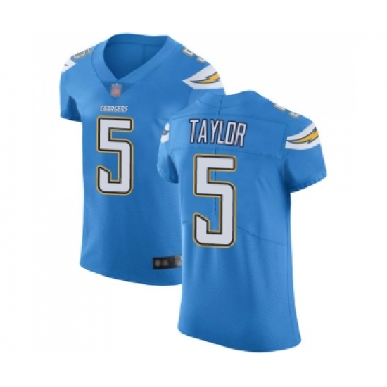 Men's Los Angeles Chargers #5 Tyrod Taylor Electric Blue Alternate Vapor Untouchable Elite Player Football Jersey