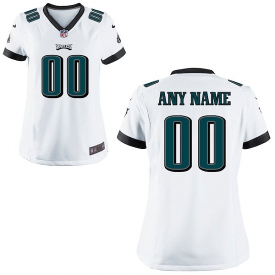 Women's Philadelphia Eagles Nike White Custom Game Jersey - Ujersey