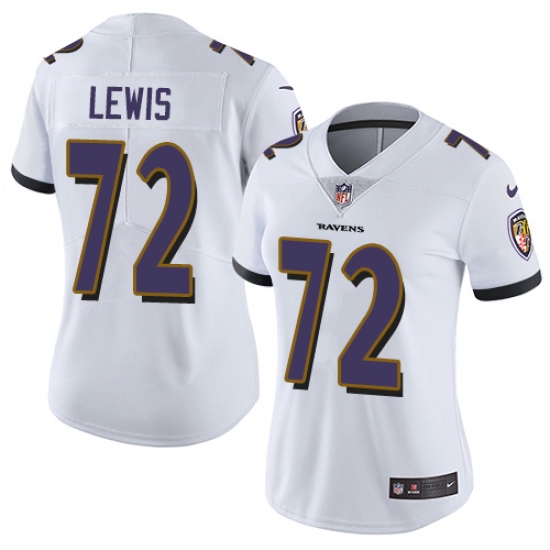 Women's Nike Baltimore Ravens #72 Alex Lewis White Vapor Untouchable Limited Player NFL Jersey - Ujersey
