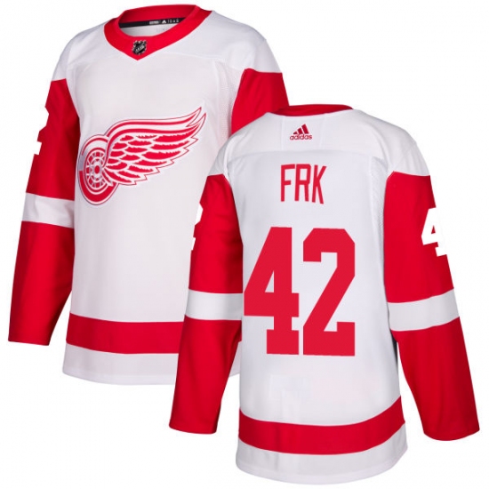 Women's Adidas Detroit Red Wings #42 Martin Frk Authentic White Away NHL Jersey - Ujersey