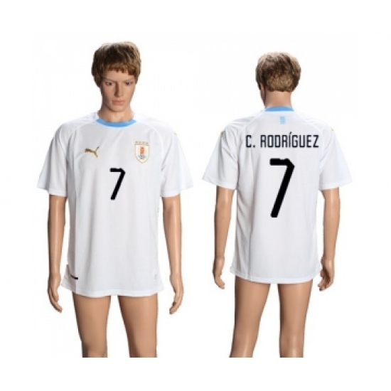 Uruguay #7 C.Rodriguez Away Soccer Country Jersey