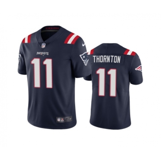 Men's New England Patriots #11 Tyquan Thornton Navy Vapor Untouchable Limited Stitched Jersey - Ujersey