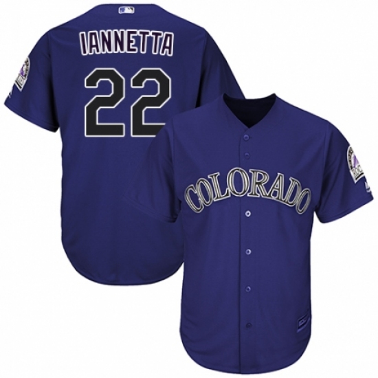 Men's Majestic Colorado Rockies #22 Chris Iannetta Replica Purple Alternate 1 Cool Base MLB Jersey - Ujersey