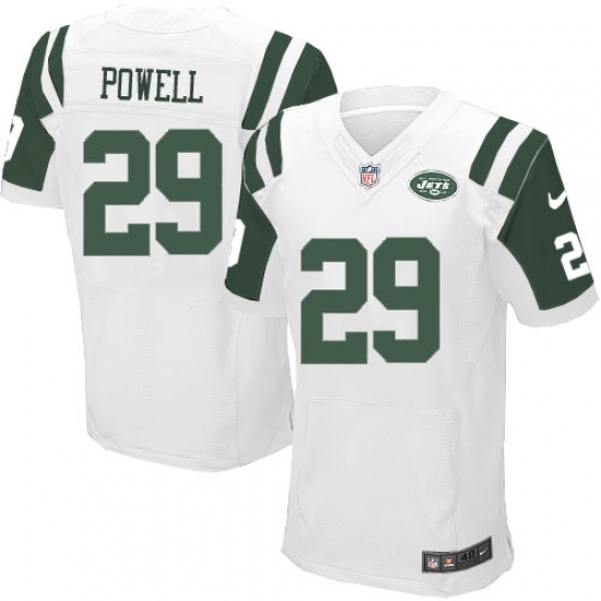 Men's Nike New York Jets #29 Bilal Powell Elite White NFL Jersey - Ujersey