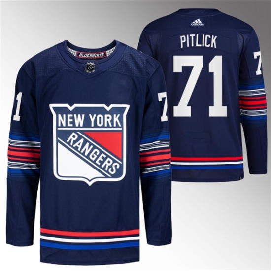 Men's New York Rangers #71 Tyler Pitlick Navy Stitched Jersey - Ujersey