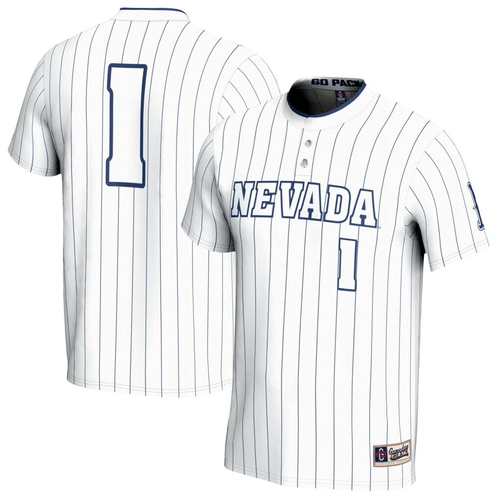 Unisex GameDay Greats White #1 Nevada Wolf Pack Lightweight Collegiate Softball Fashion Jersey - U-jersey