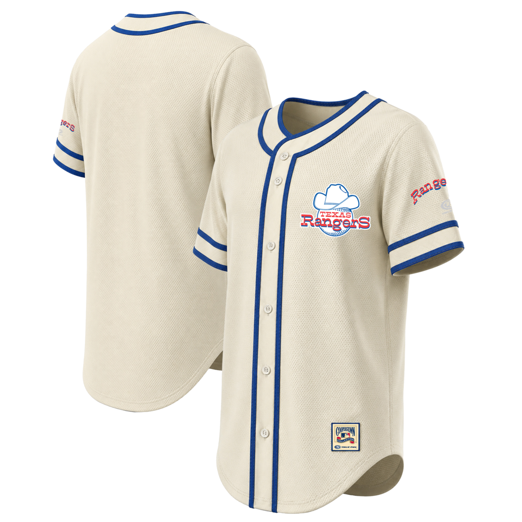 Men's Texas Rangers Stitches Natural Throwback Fashion Jersey - Ujersey