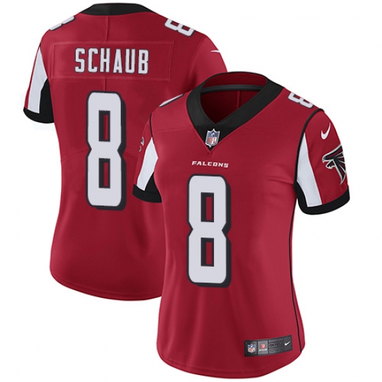 Women's Nike Atlanta Falcons #8 Matt Schaub Red Team Color Vapor Untouchable Limited Player NFL Jersey - Ujersey