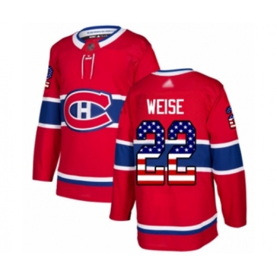 Youth Montreal Canadiens #22 Dale Weise Authentic Red USA Flag Fashion Hockey Jersey - Ujersey