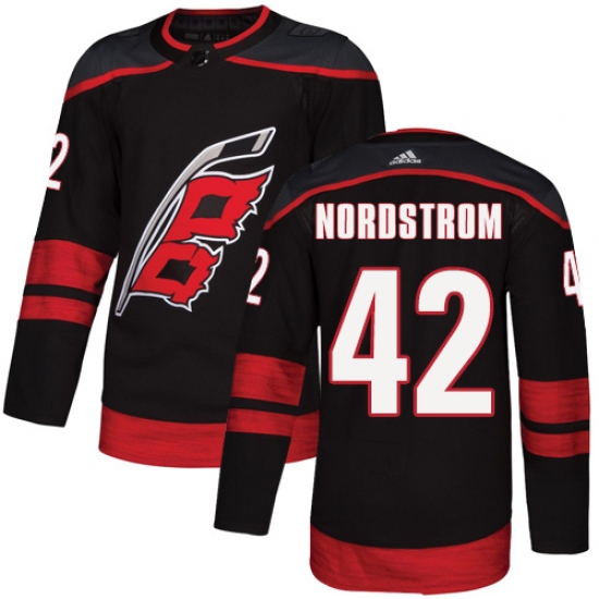 Men's Adidas Carolina Hurricanes #42 Joakim Nordstrom Authentic Black Alternate NHL Jersey - Ujersey