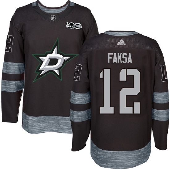 Men's Adidas Dallas Stars #12 Radek Faksa Premier Black 1917-2017 100th Anniversary NHL Jersey - Ujersey