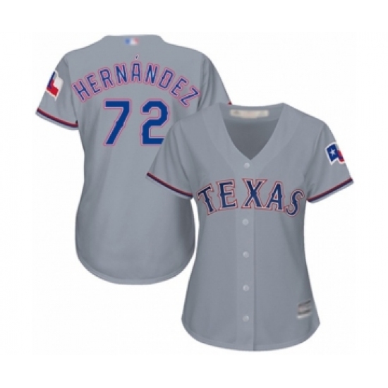 Women's Texas Rangers #72 Jonathan Hernandez Authentic Grey Road Cool Base Baseball Player Jersey - Ujersey